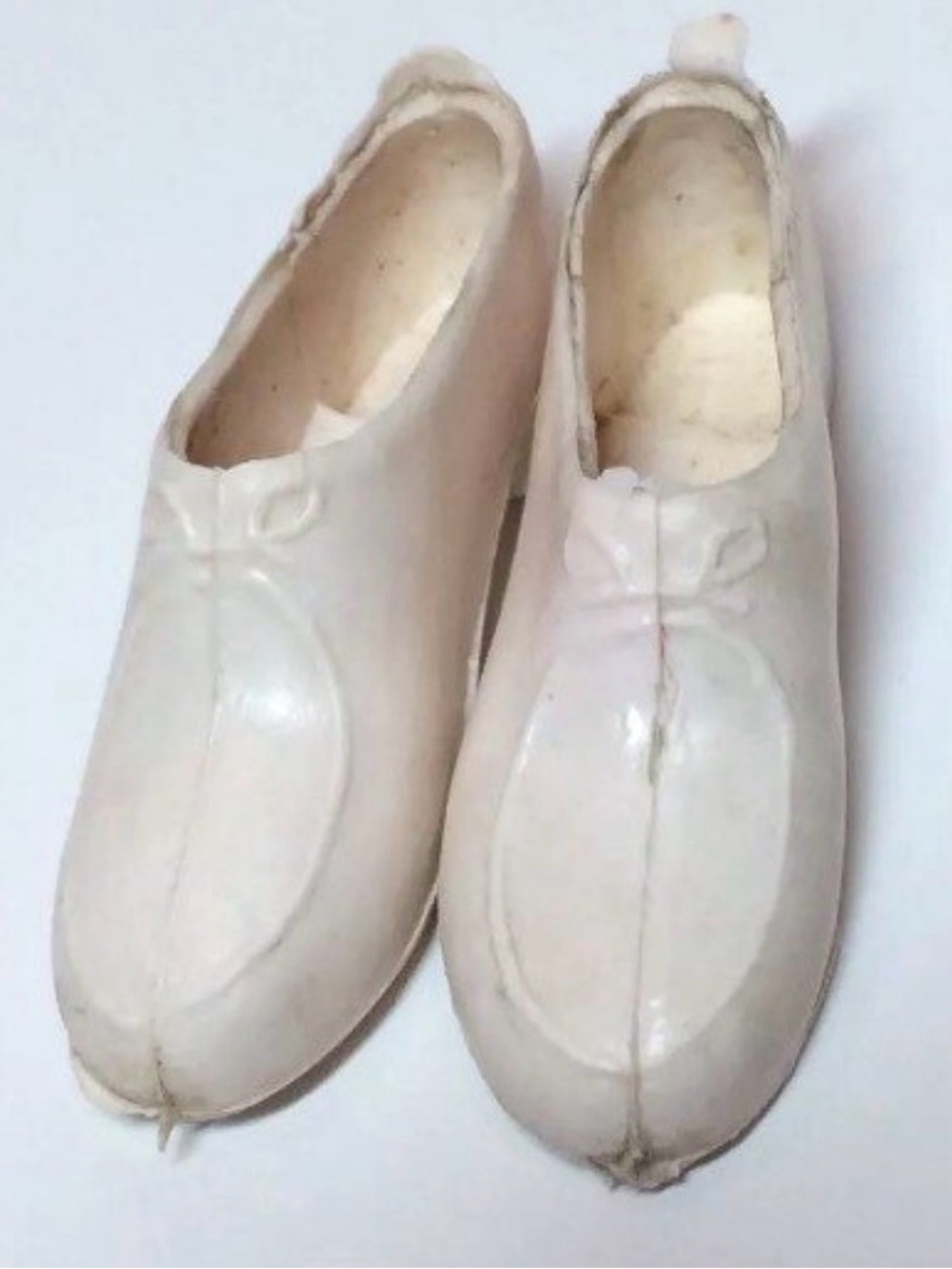 Vintage Doll Shoes Fits Ken & 12" Boyfriend Male White Loafers 1960s Squishy